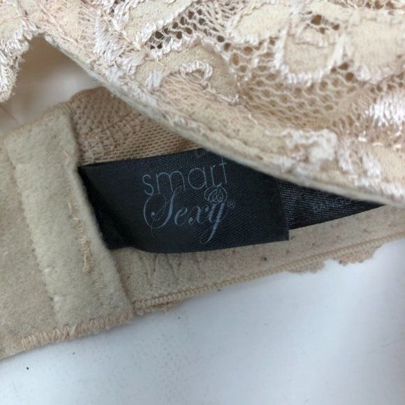 SMART & SEXY Beige Lace Unlined Bra Size 42DD - Picture 6 of 11